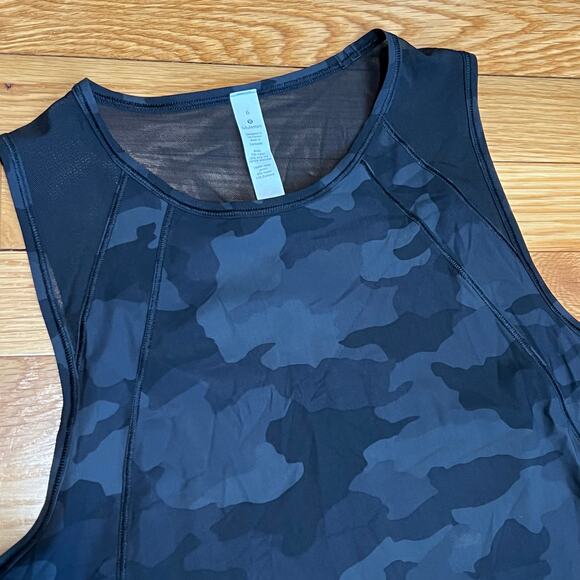 Lululemon Sculpt Tank Heritage 365 Camo Deep Coal Multi / Black Size 6 - Picture 4 of 5